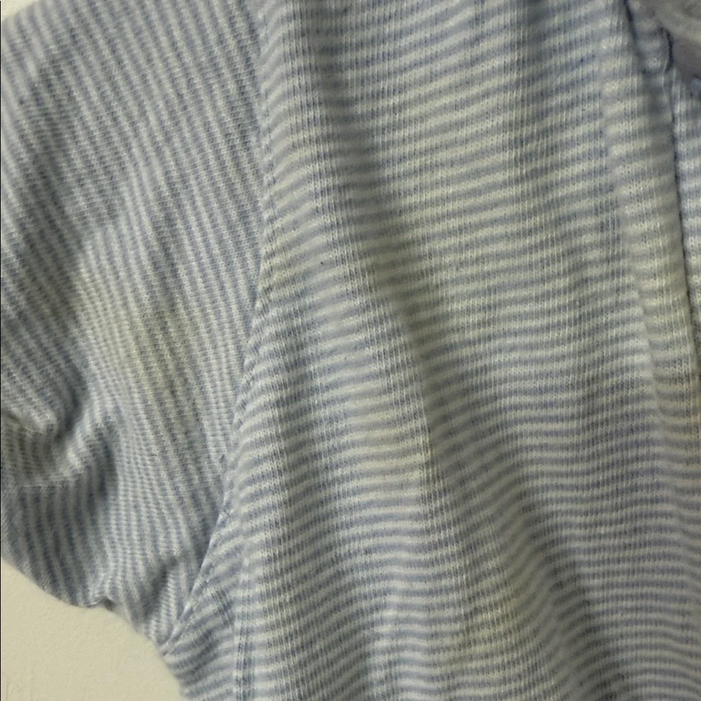 Little Me Blue Striped Baby Romper with Bear Design vintage